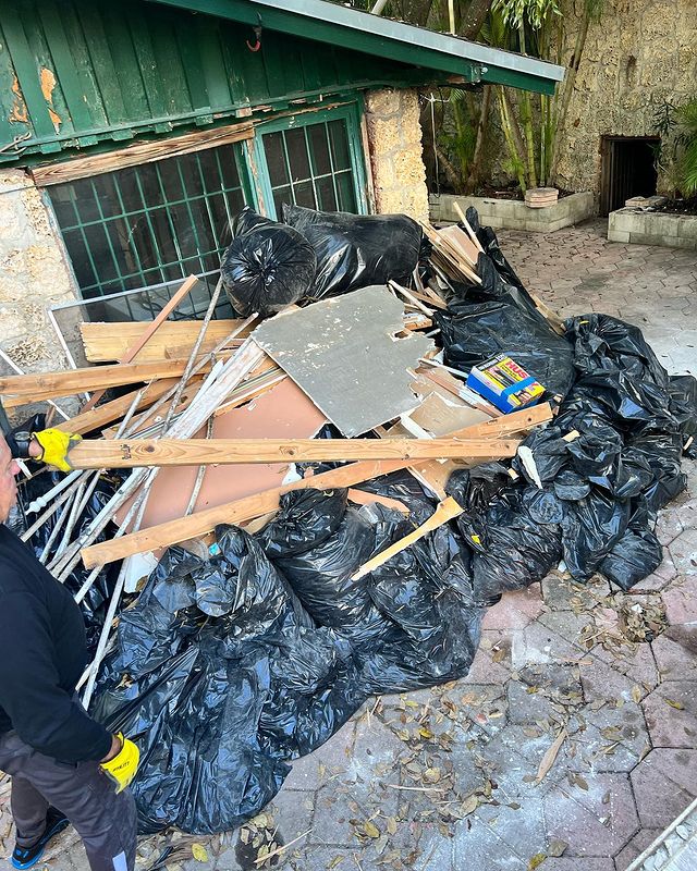 Remodeling construction trash and debris.